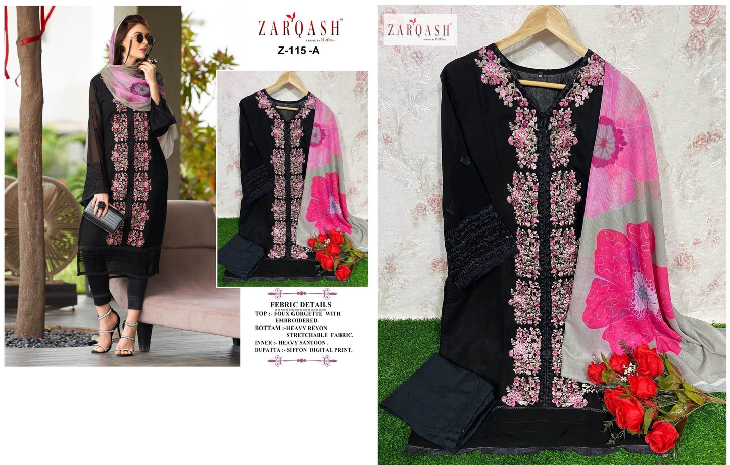 Z-115-A Zarqash Pakistani Readymade Suits