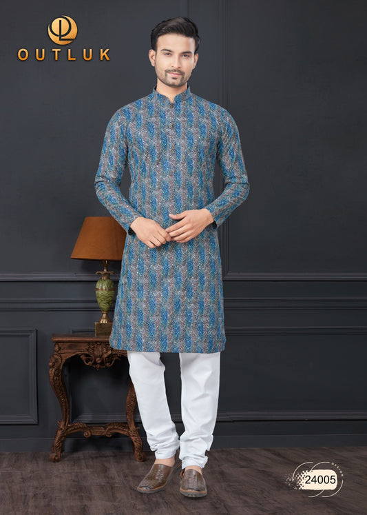 24005 Wedding Collection Vol 24 Outluk Lucknowi Mens Kurta Pyjama