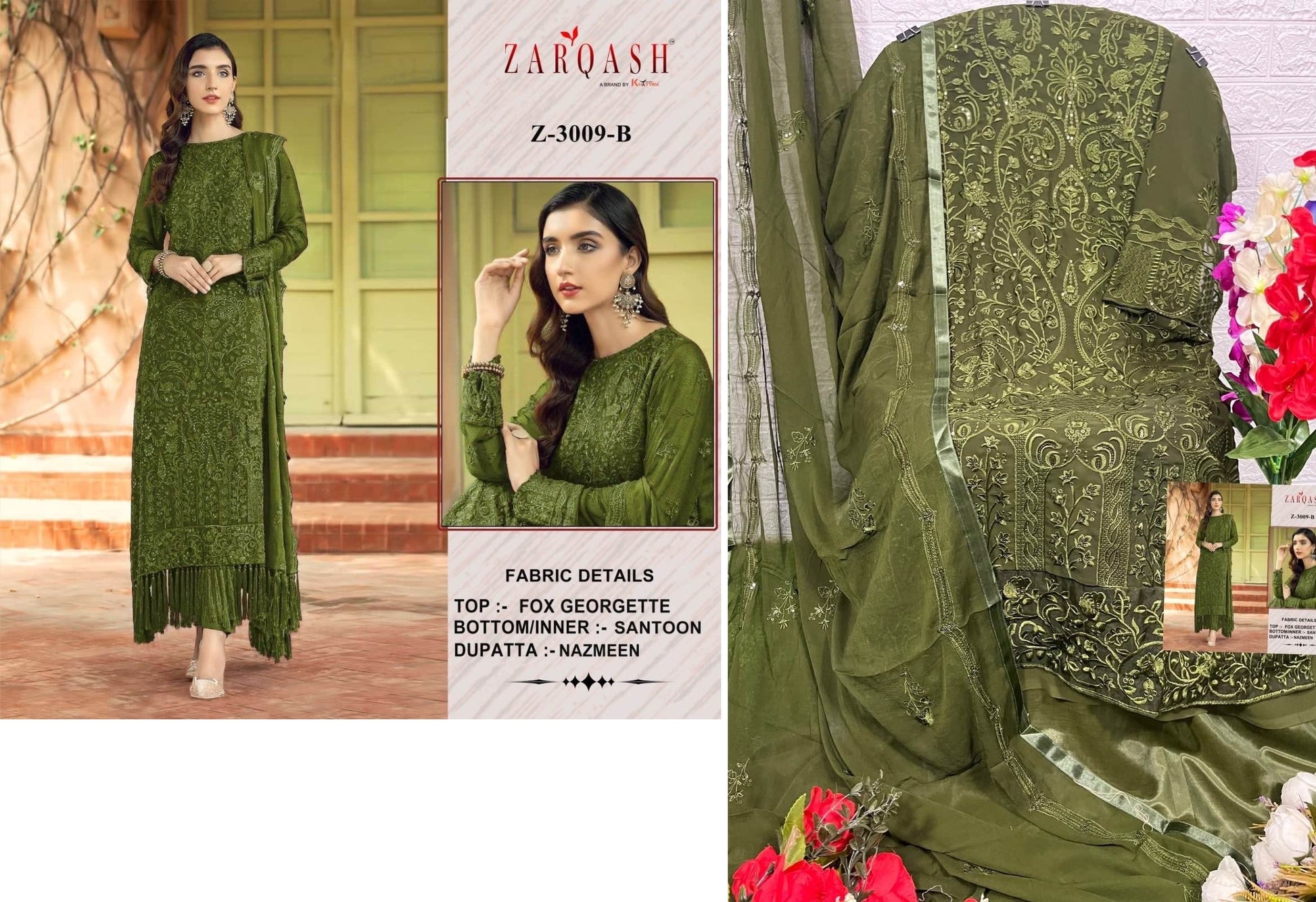 Z-3009-B Zarqash Pakistani Salwar Suits