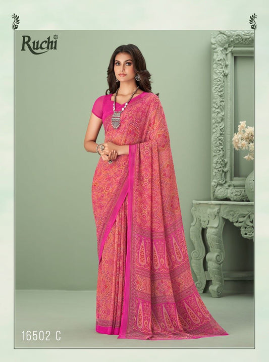 16502-C Raga Georgette Vol 1 Ruchi Sarees