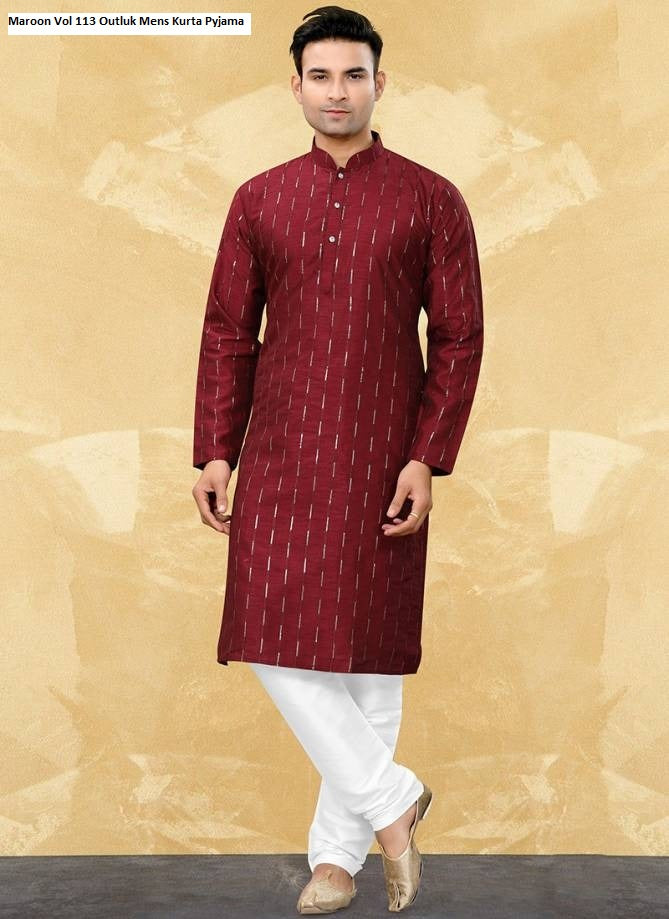 Maroon Vol 113 Outluk Mens Kurta Pyjama