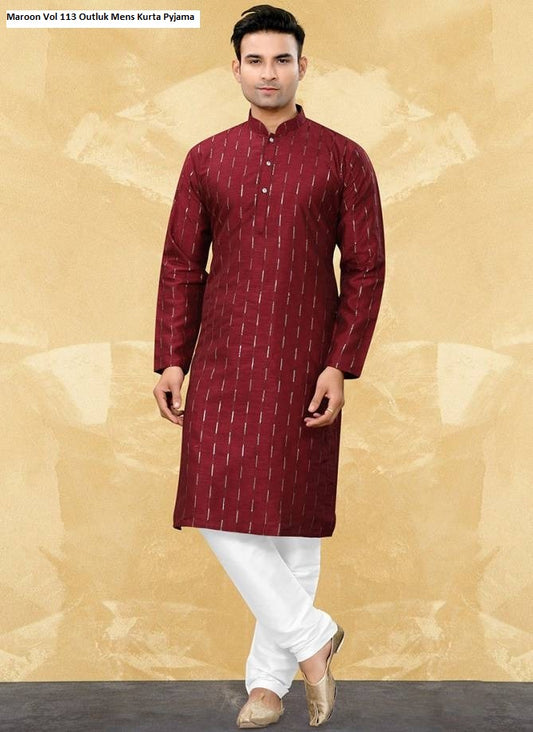 Maroon Vol 113 Outluk Mens Kurta Pyjama