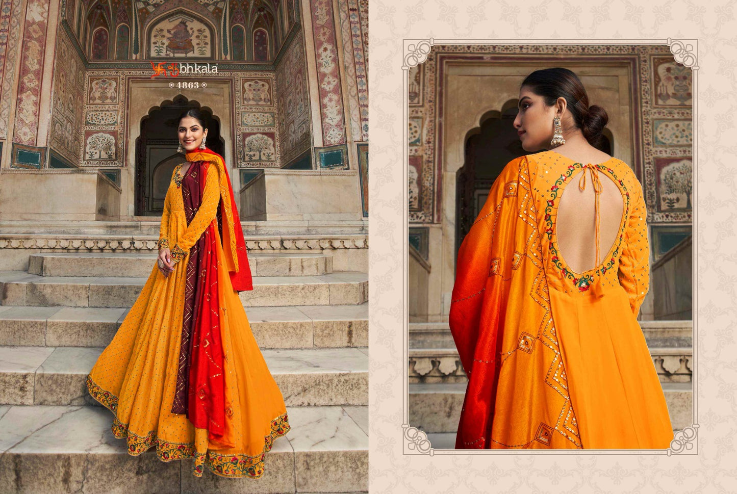 4863 Flory Vol 30 Shubhkala Gown Dupatta Set