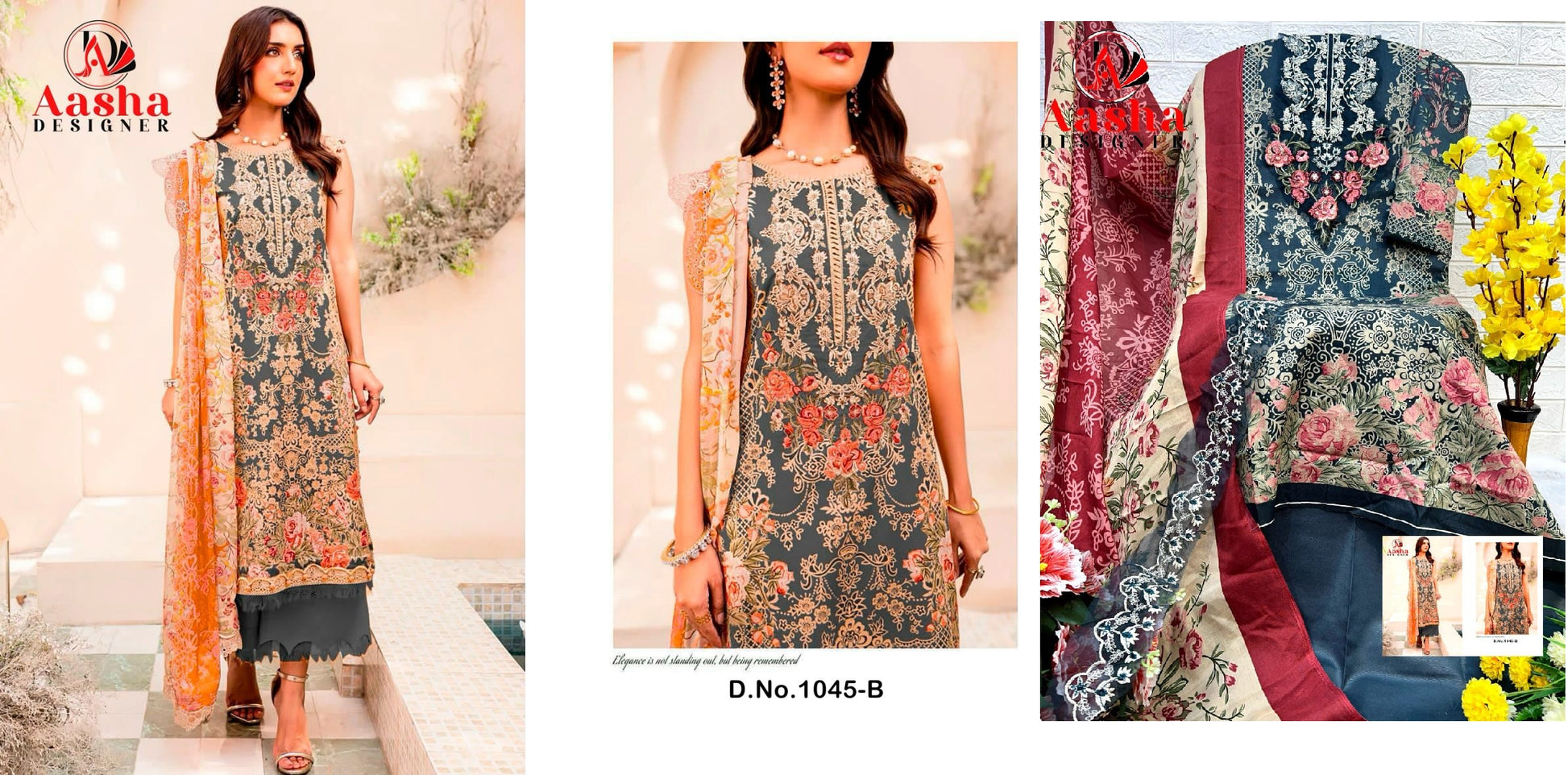 1045B Aasha Designer Pakistani Salwar Suits