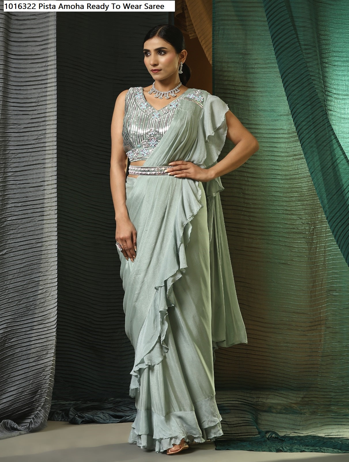 1016322 Purple Amoha Ready To Wear Saree