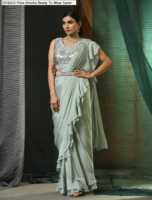 1016322 Purple Amoha Ready To Wear Saree