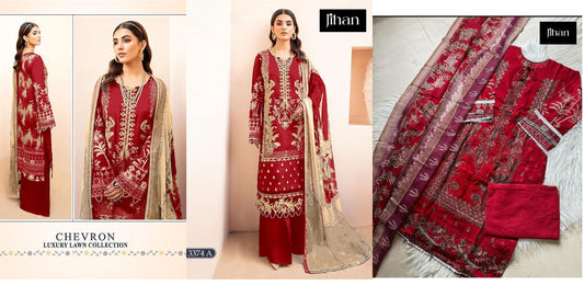 3374A Chevron Lawn Luxury Collection Jihan Pakistani Salwar Suits