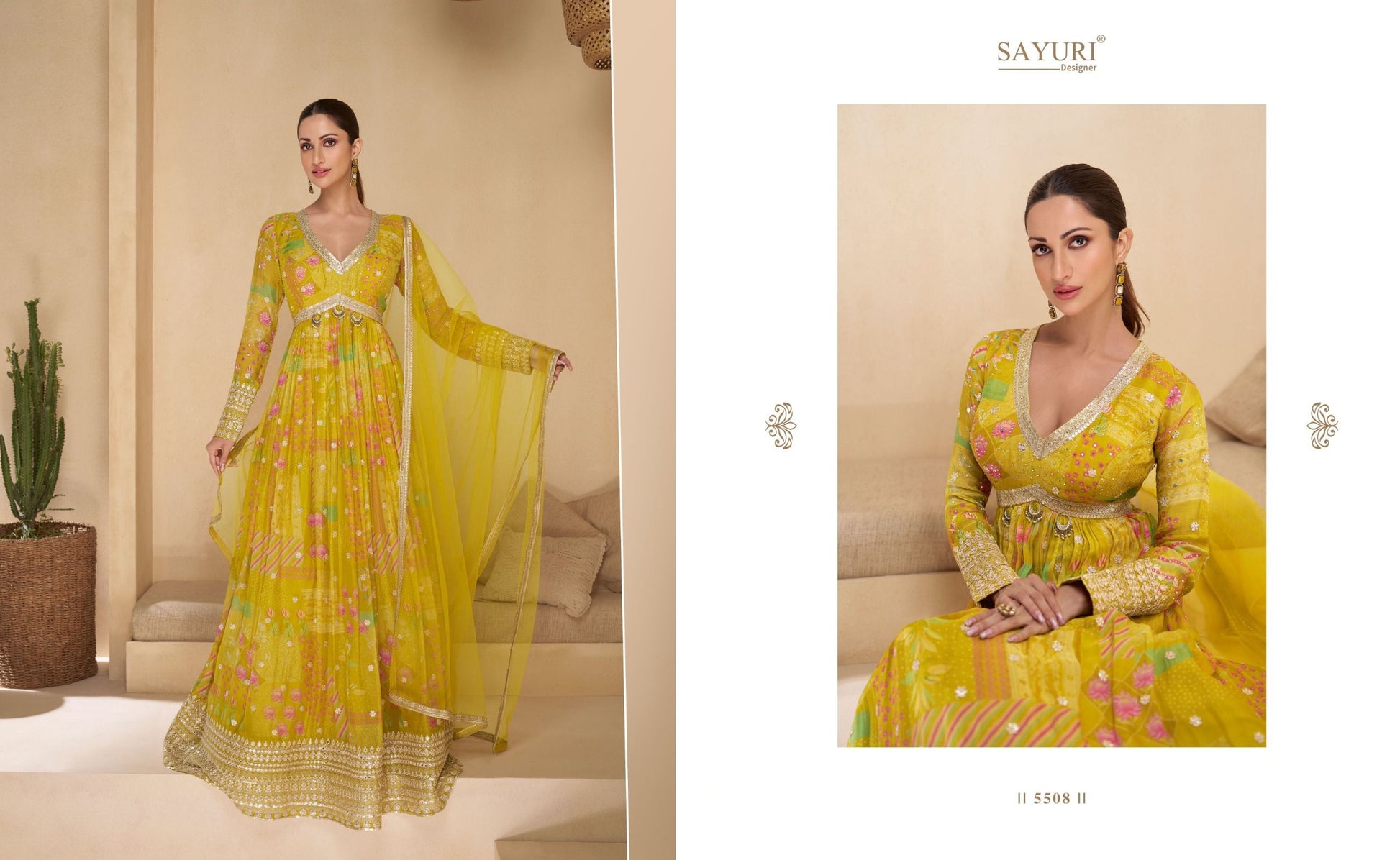 5508 Noori Sayuri Gown Dupatta Set