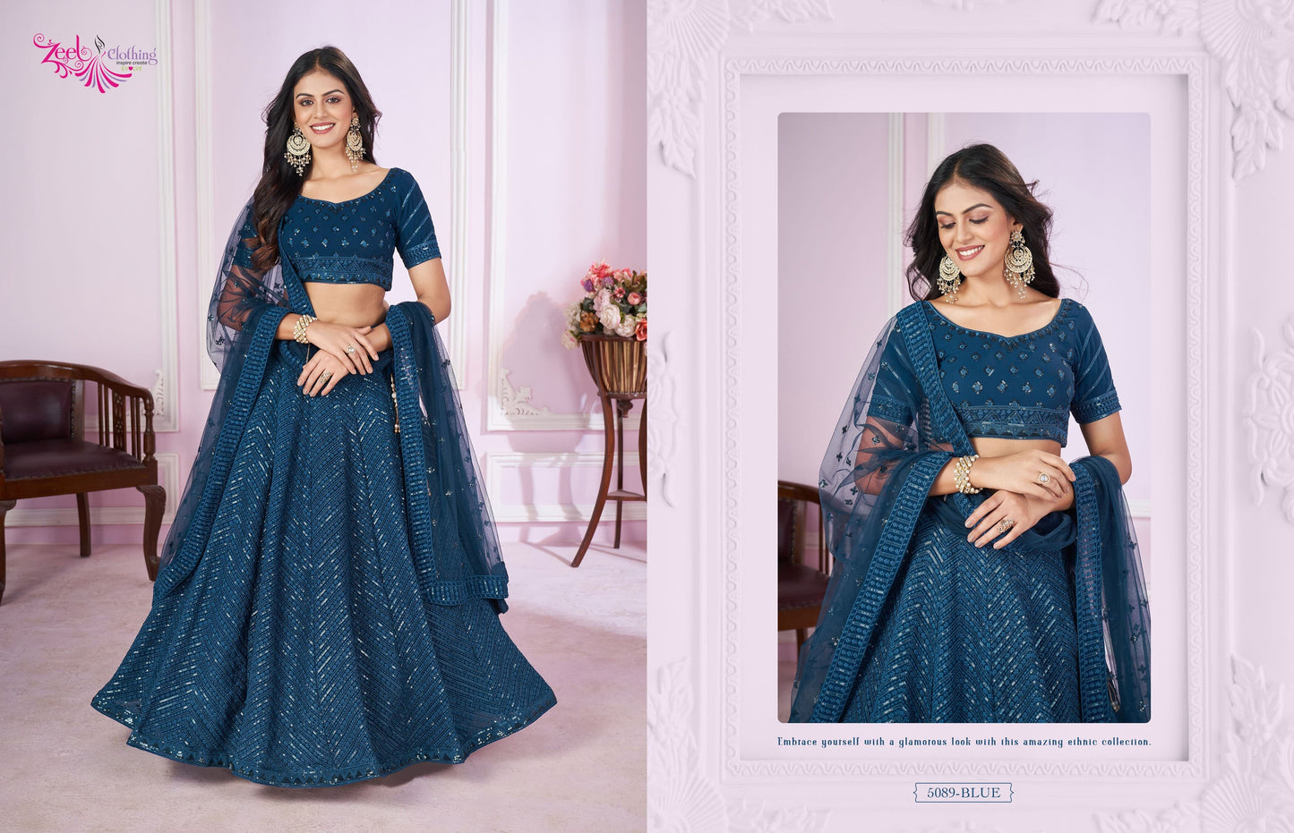 5089Blue Vamika Zeel Lehenga Choli