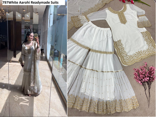 797White Aarohi Readymade Suits