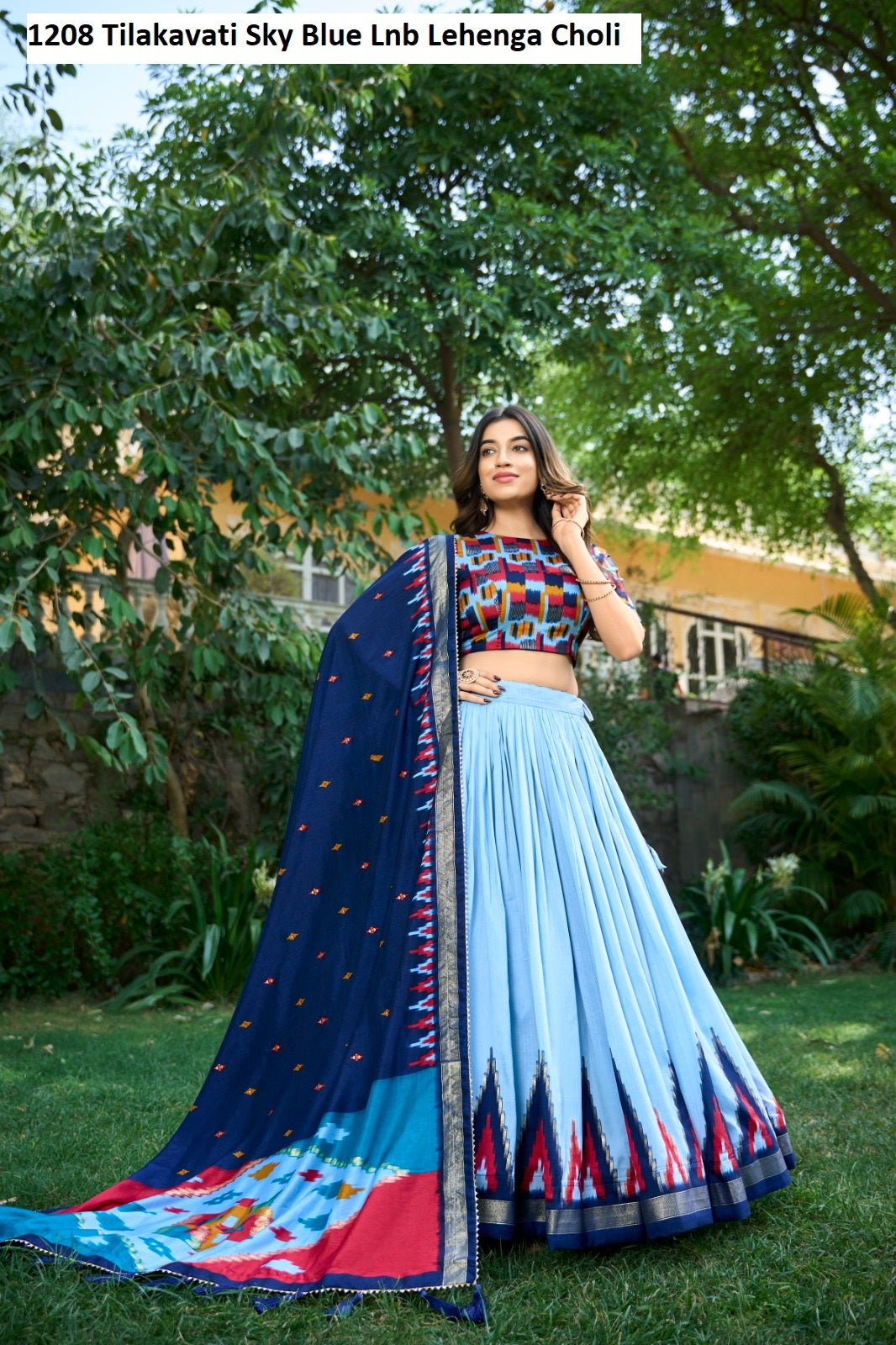 1208 Tilakavati Sky Blue Lnb Lehenga Choli