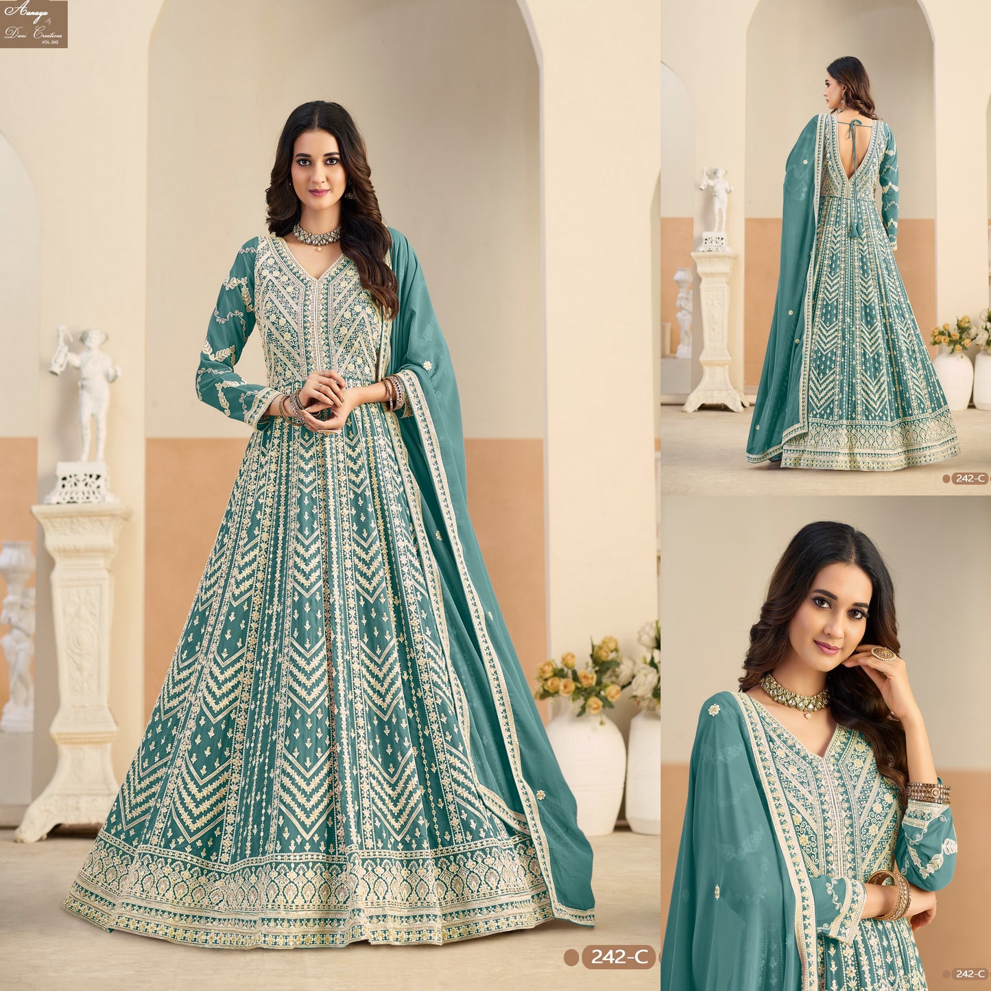 242-C Aanaya Vol 242 Dani Creation Faux Georgette Pakistani Salwar Suits