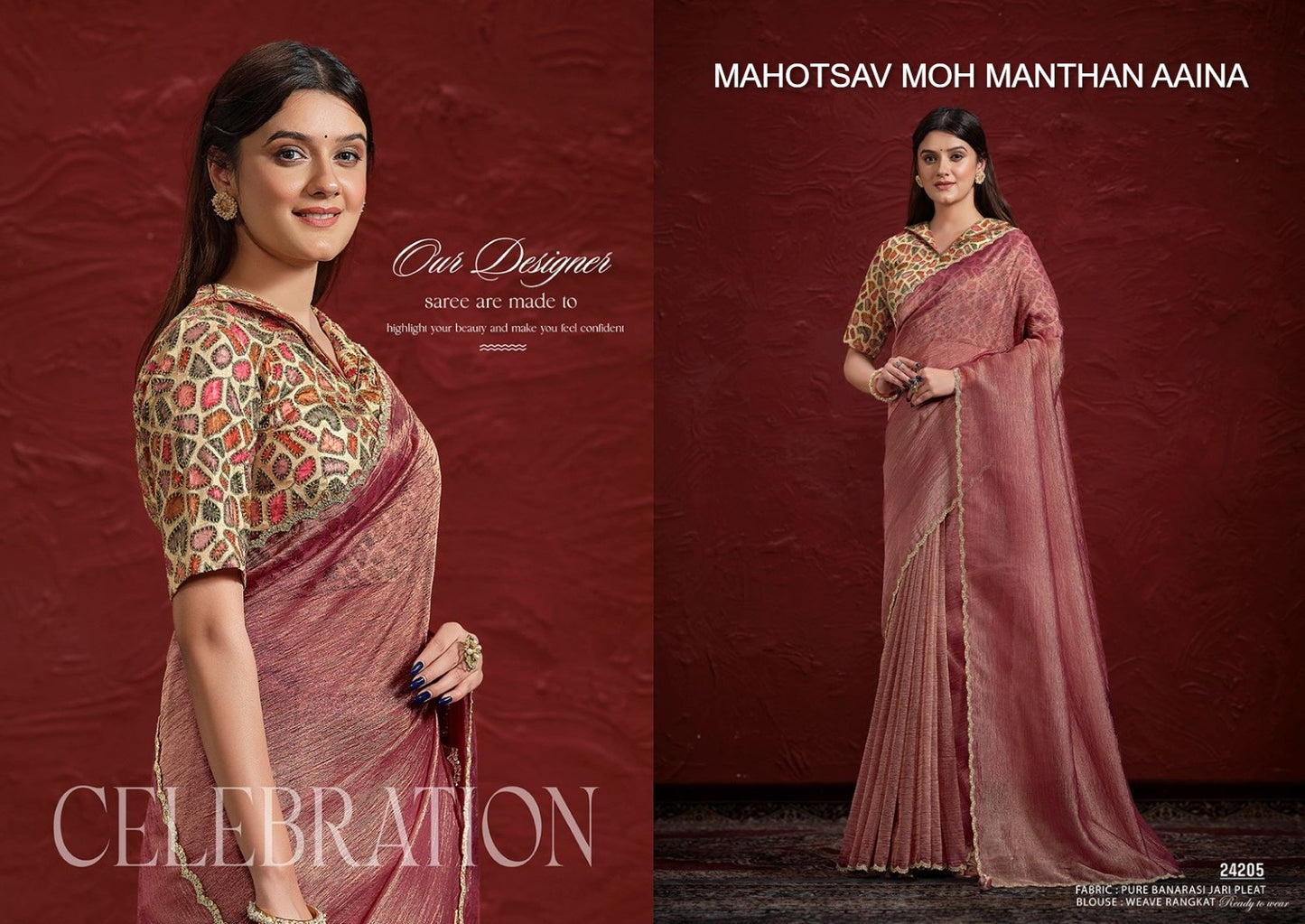 24205 Moh Manthan Aaina Mahotsav Banrasi Zari Sarees