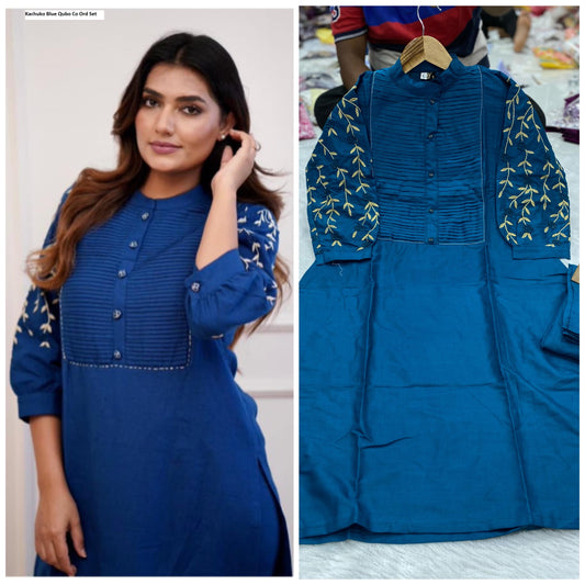 Kachuko Blue Qubo Co Ord Set