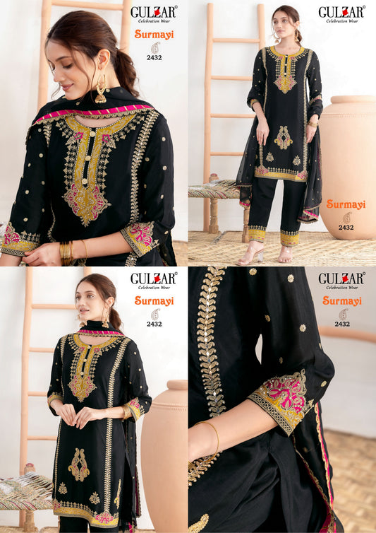 2432 Surmayi Gulzar Premium Chinon Pakistani Readymade Suits