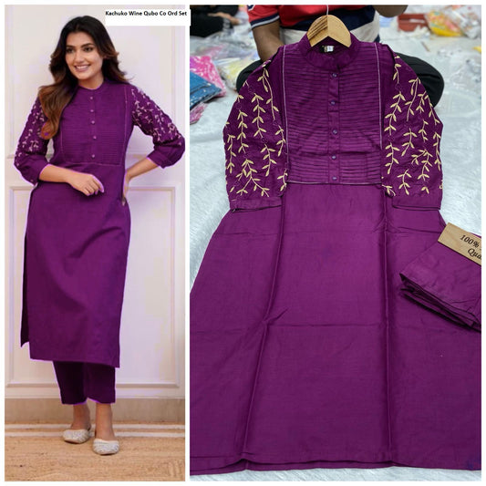 Kachuko Wine Qubo Co Ord Set