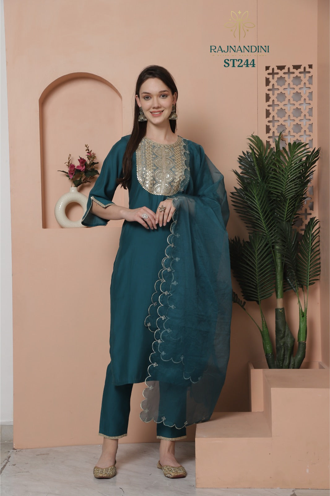 244 Raashi Rajnandini Roman Silk Readymade Suits