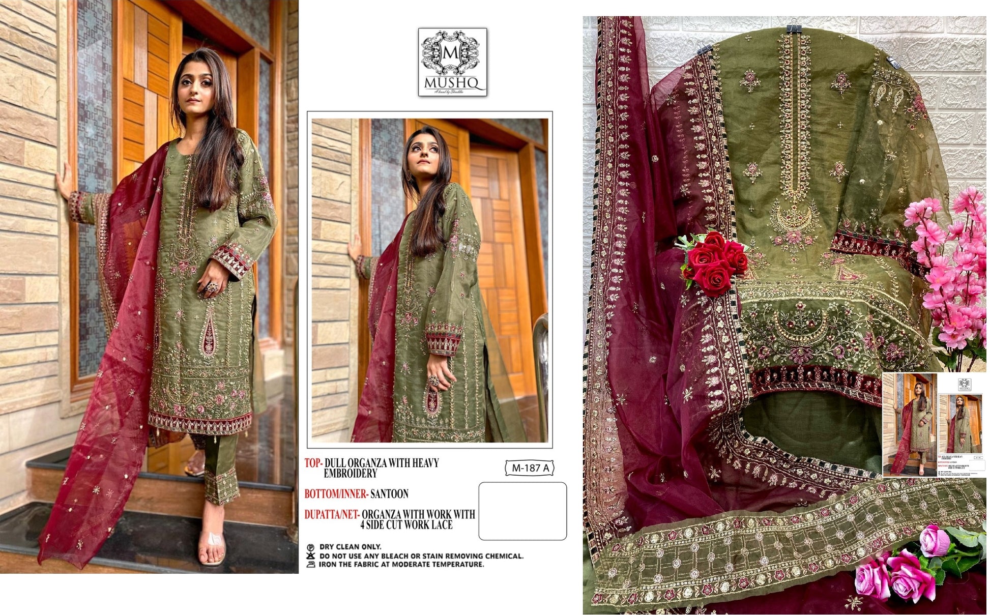 M-187 Mushq Pakistani Salwar Suits