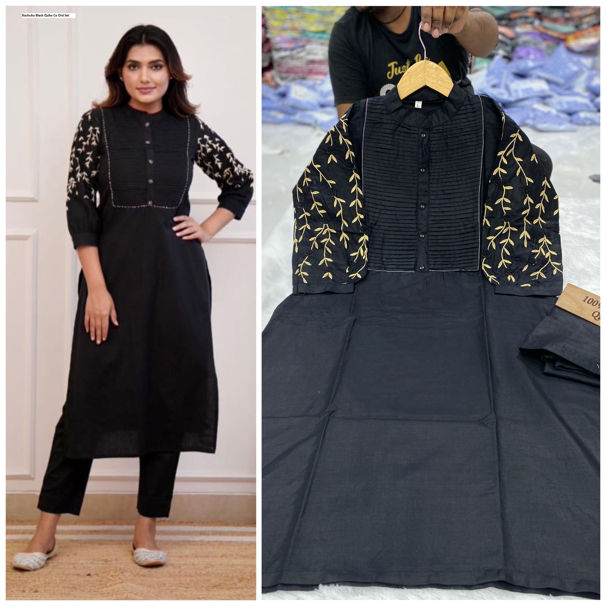 Kachuko Black Qubo Co Ord Set