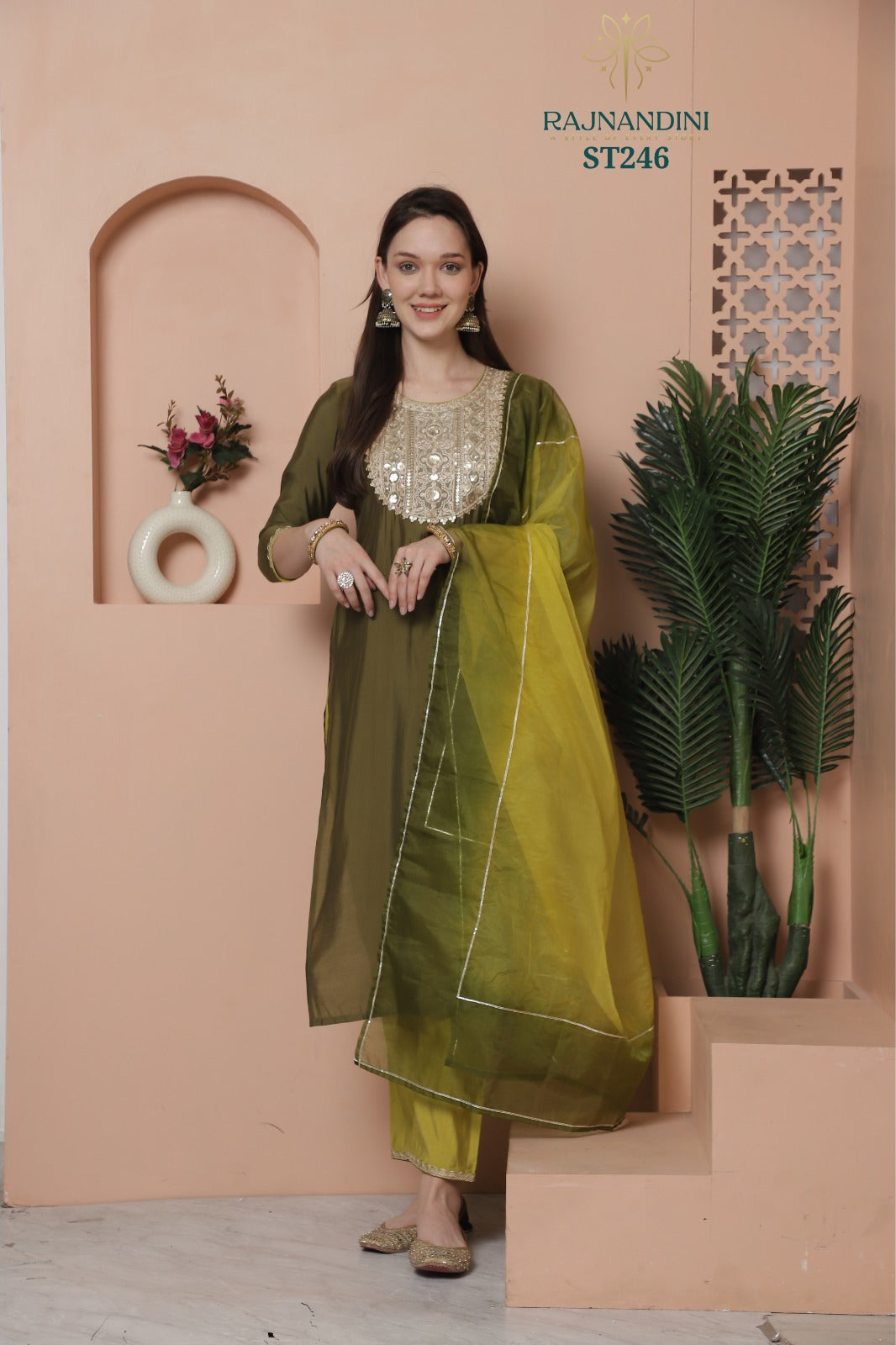 246 Raashi Rajnandini Roman Silk Readymade Suits