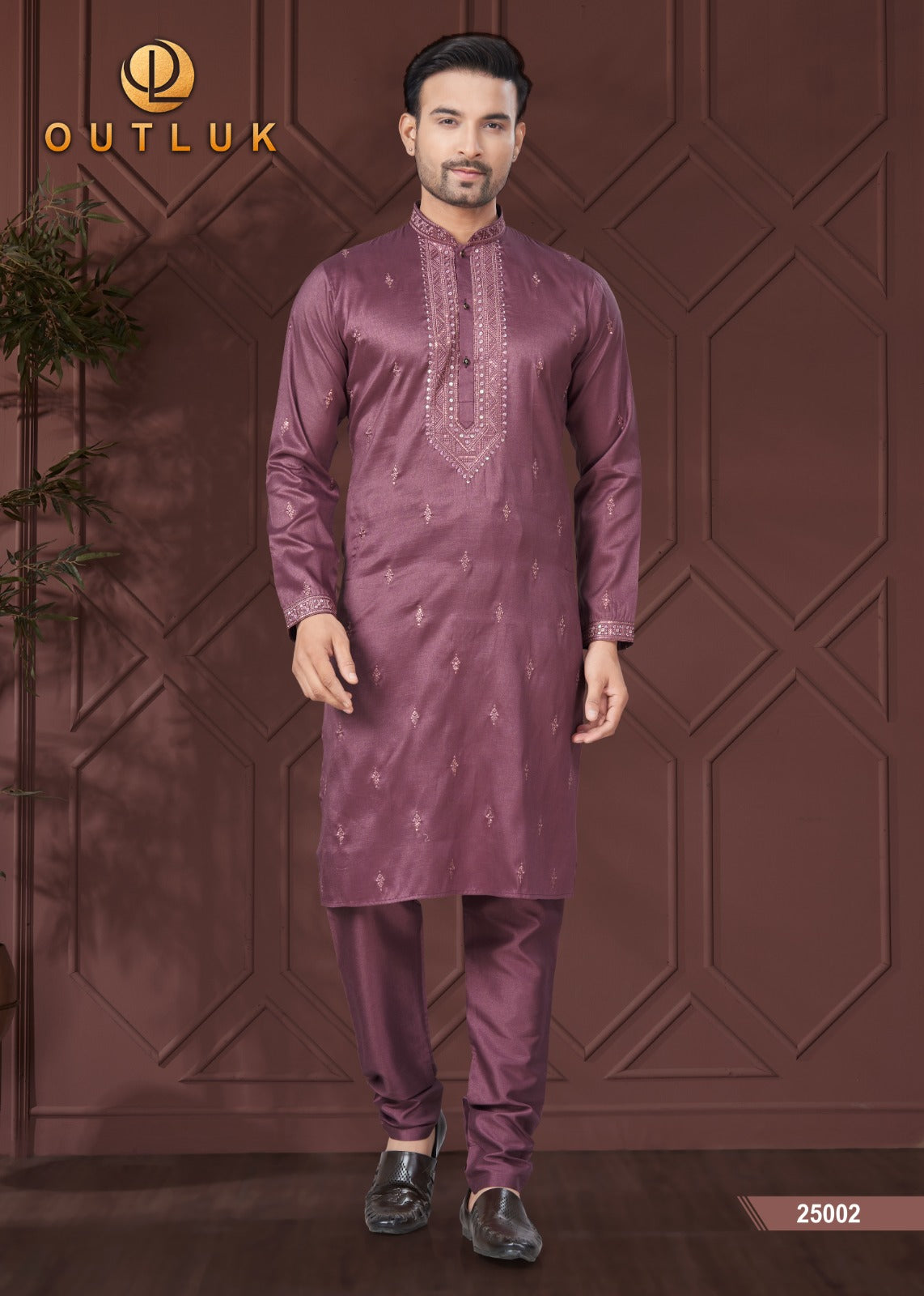 25002 Wedding Collection Vol 25 Outluk Work Mens Kurta Pyjama