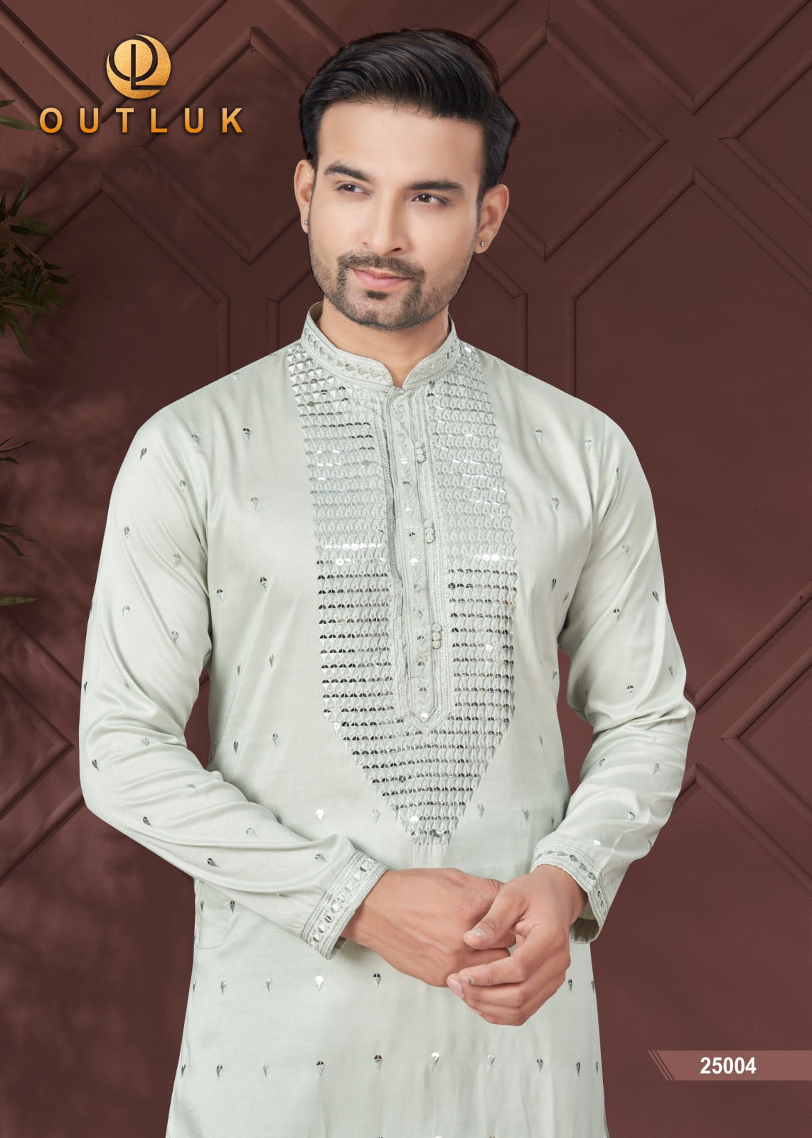 25004 Wedding Collection Vol 25 Outluk Work Mens Kurta Pyjama