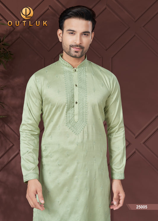 25005 Wedding Collection Vol 25 Outluk Work Mens Kurta Pyjama