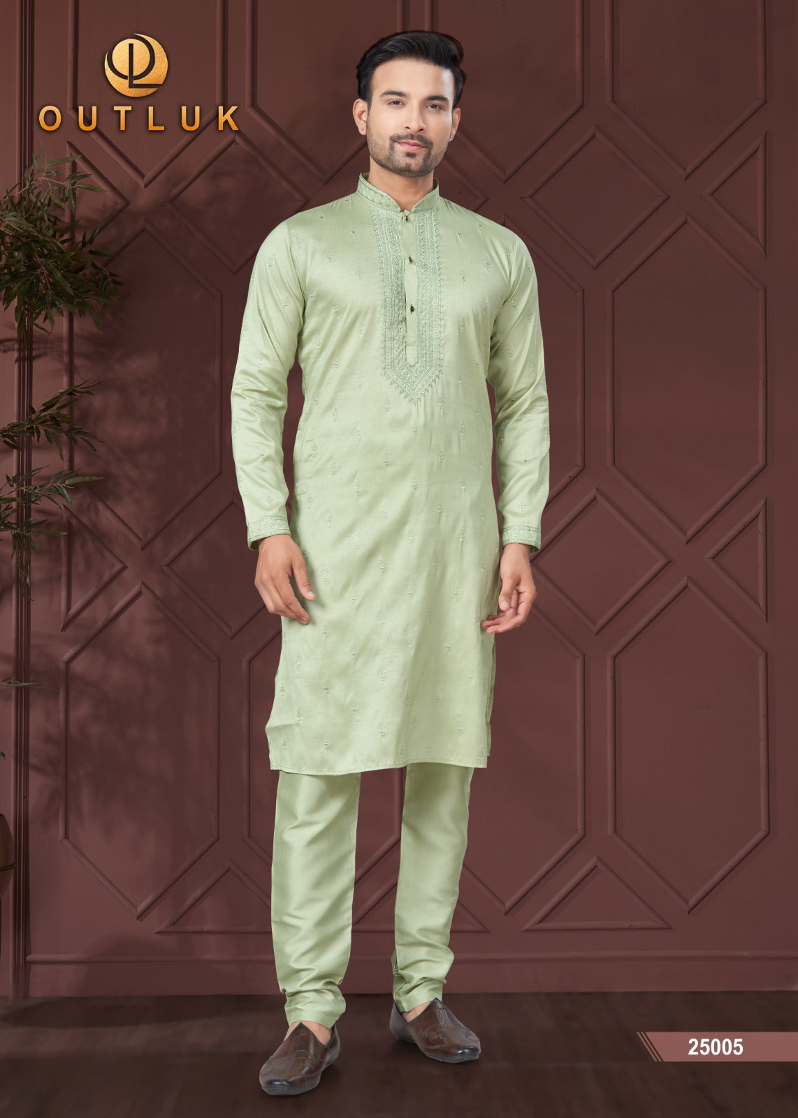 25005 Wedding Collection Vol 25 Outluk Work Mens Kurta Pyjama