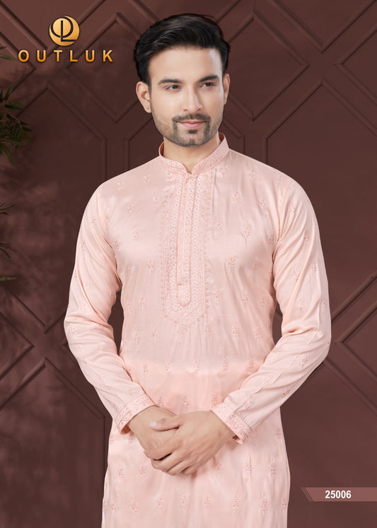 25006 Wedding Collection Vol 25 Outluk Work Mens Kurta Pyjama