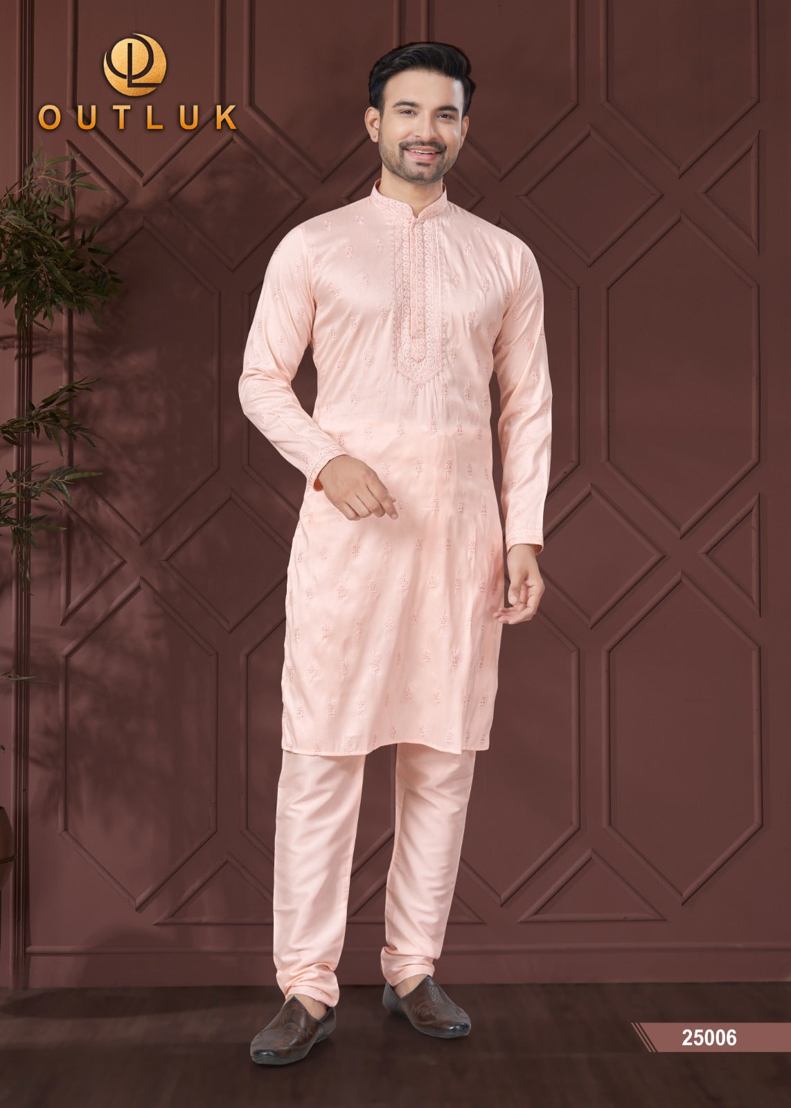 25006 Wedding Collection Vol 25 Outluk Work Mens Kurta Pyjama