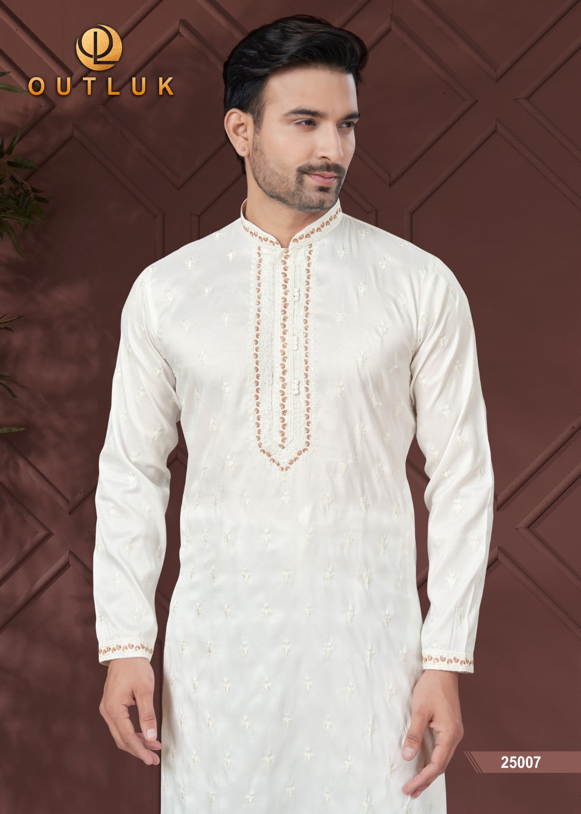 25007 Wedding Collection Vol 25 Outluk Work Mens Kurta Pyjama