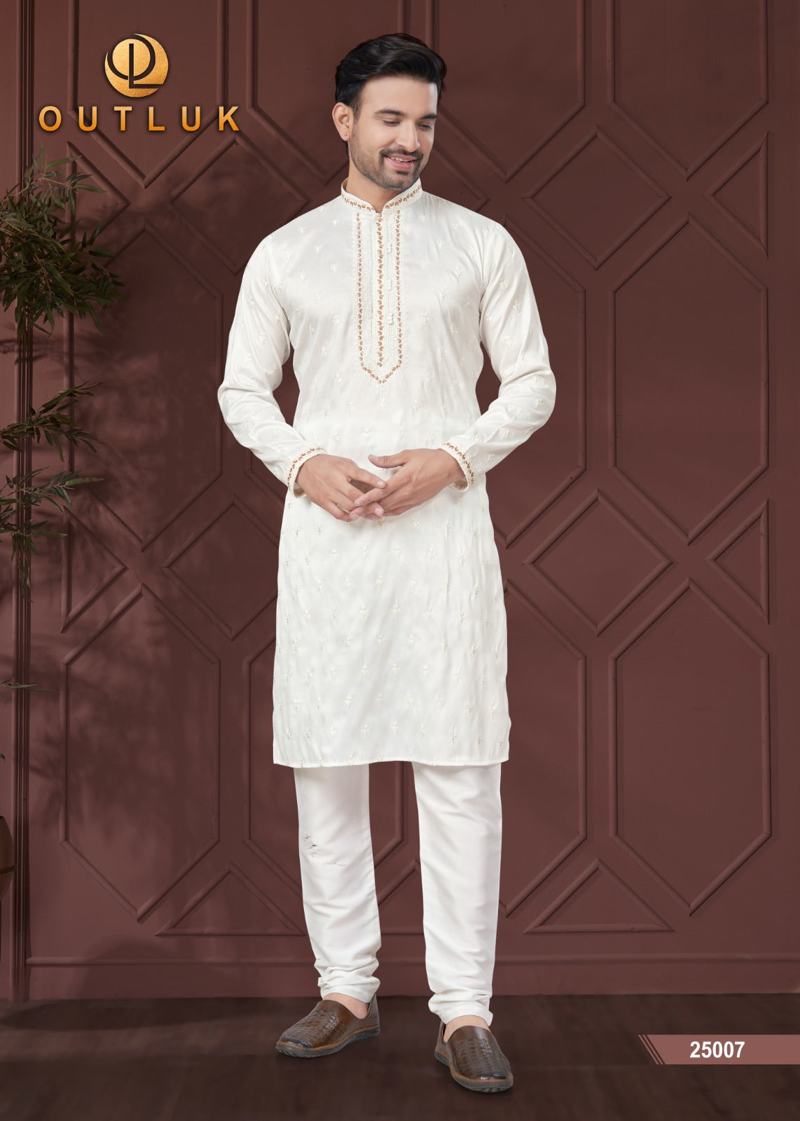 25007 Wedding Collection Vol 25 Outluk Work Mens Kurta Pyjama