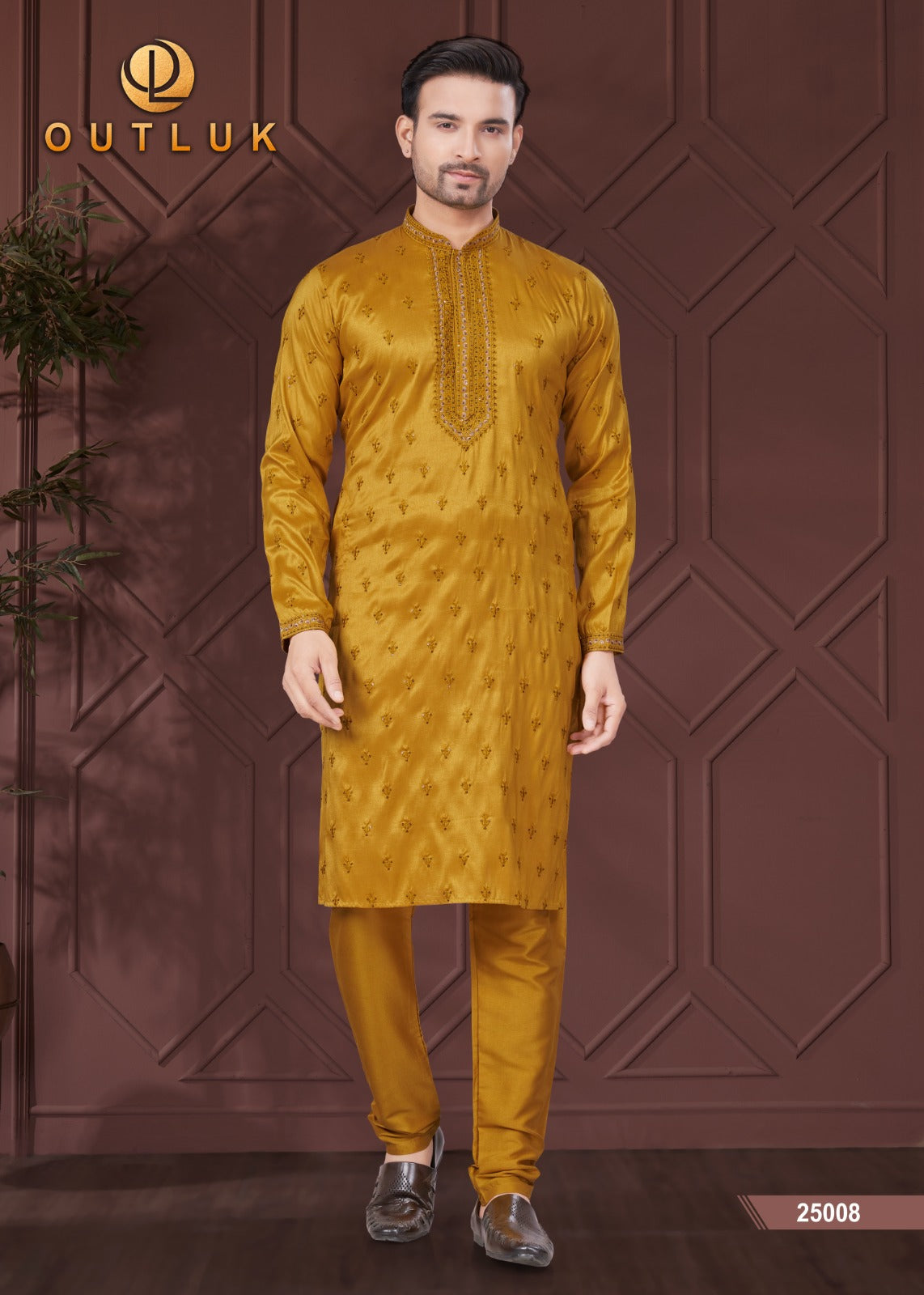 25008 Wedding Collection Vol 25 Outluk Work Mens Kurta Pyjama
