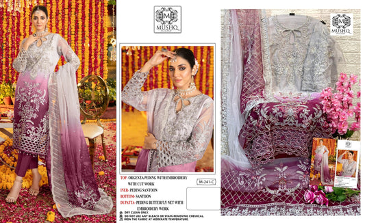 M-241-C Mushq Pakistani Salwar Suits