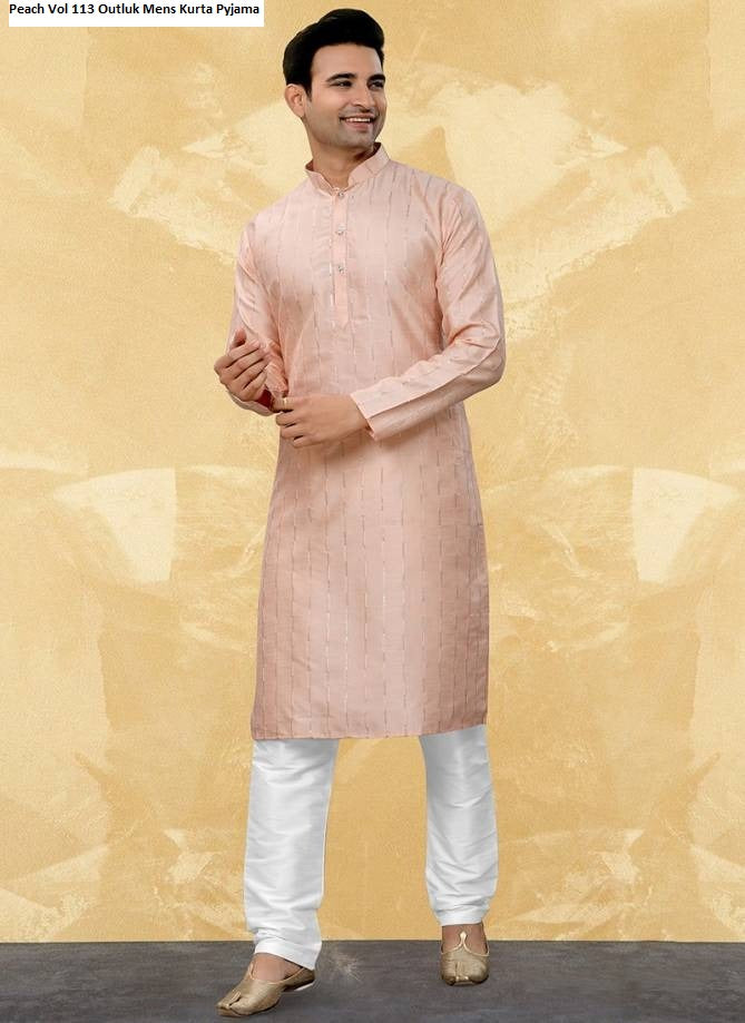 Peach Vol 113 Outluk Mens Kurta Pyjama