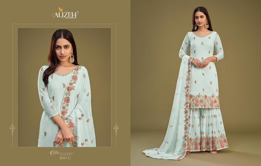 2051C Zaida Vol 11 Alizeh Unstitched Suits
