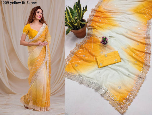 1209 Yellow Bt Sarees