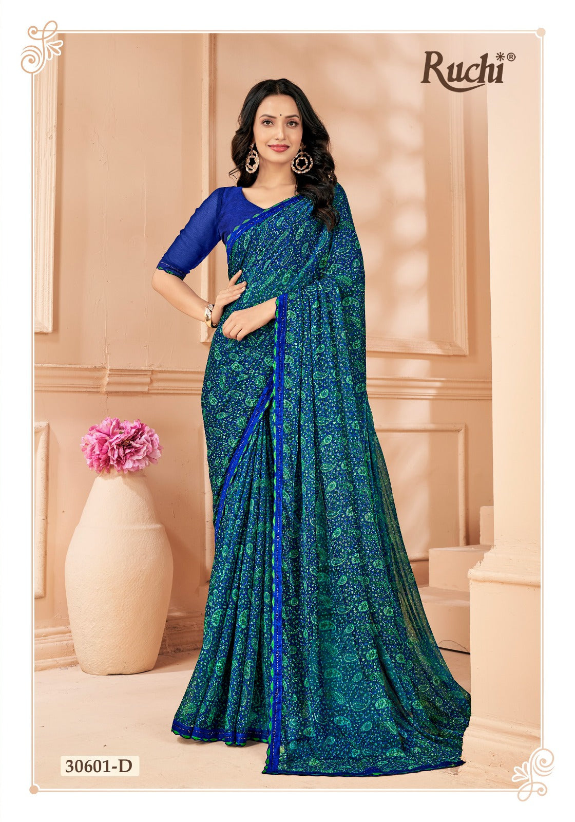 30601D Vanilla Ruchi Sarees