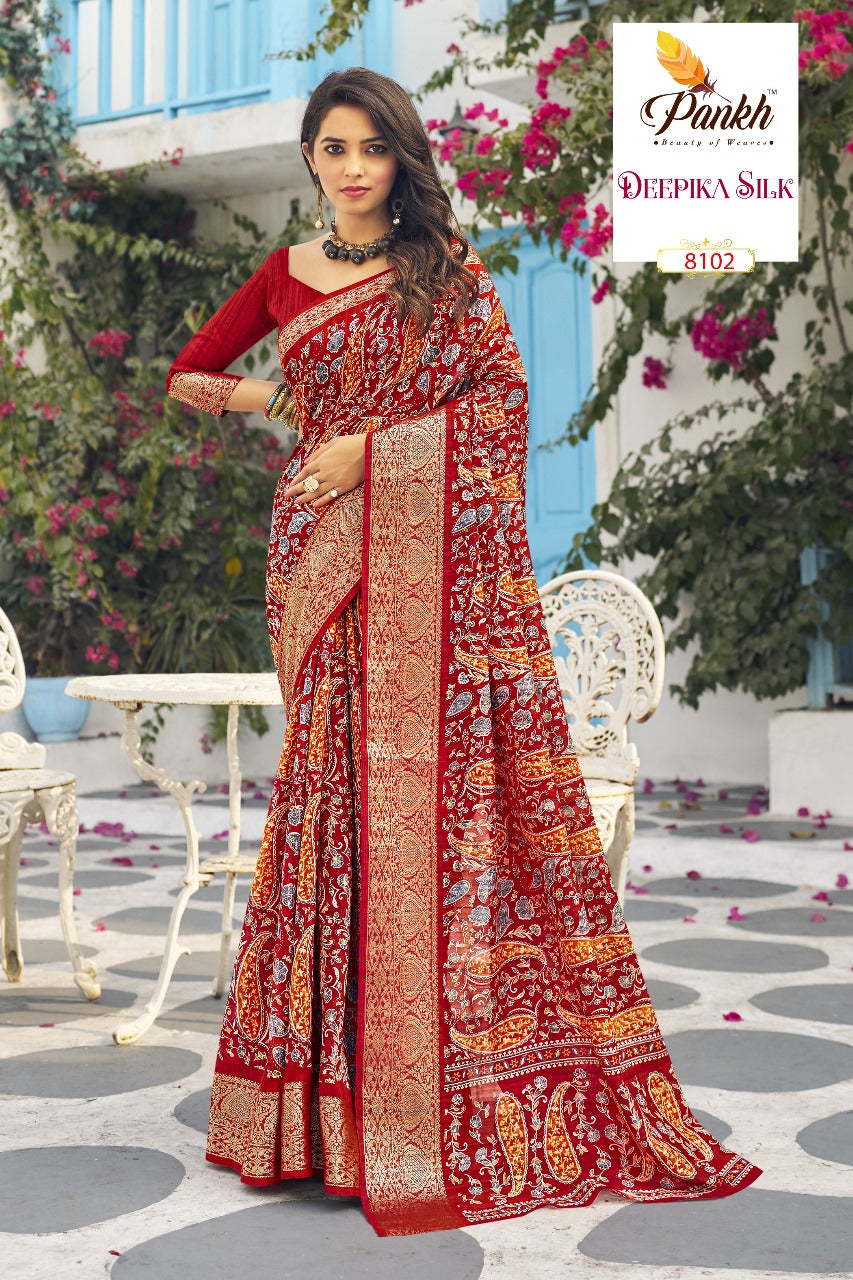8102 Deepika Silk Pankh Sarees