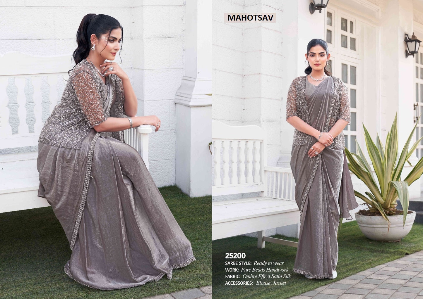 25200 Nimaya Nx Ophelia Mahotsav Satin Ready To Wear Saree