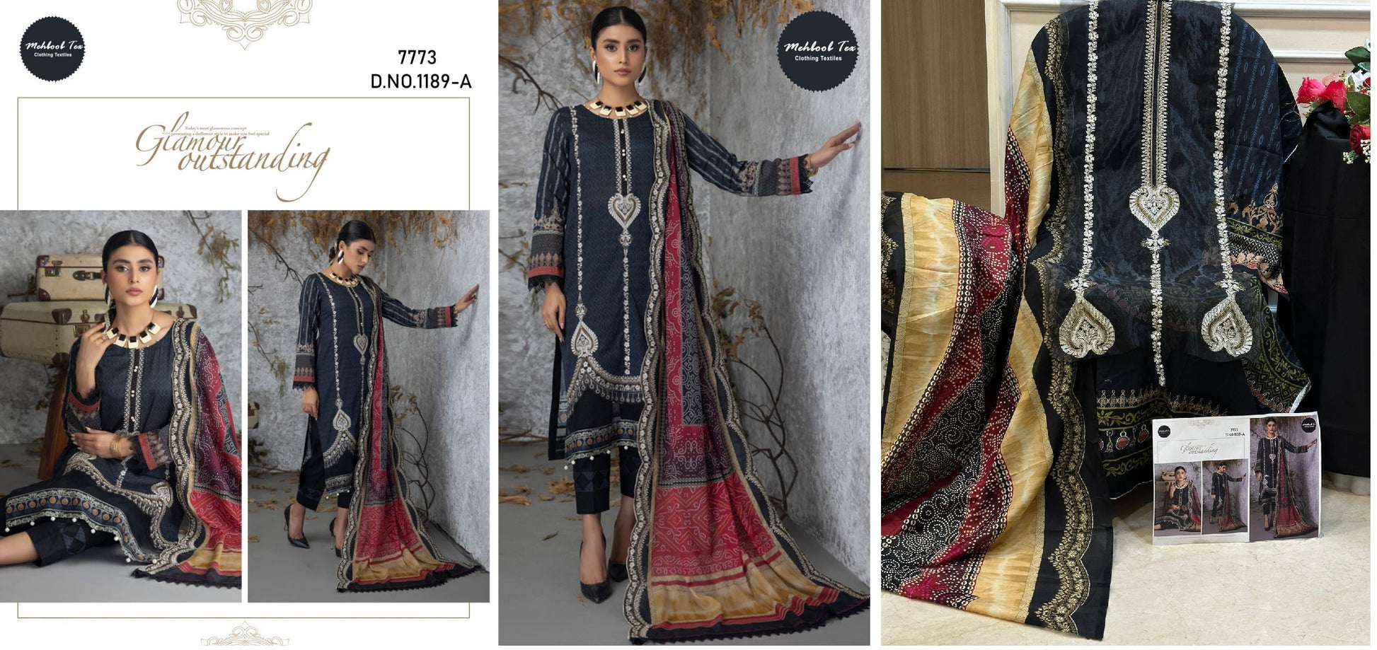 1189-A Mehboob Tex Pakistani Salwar Suits