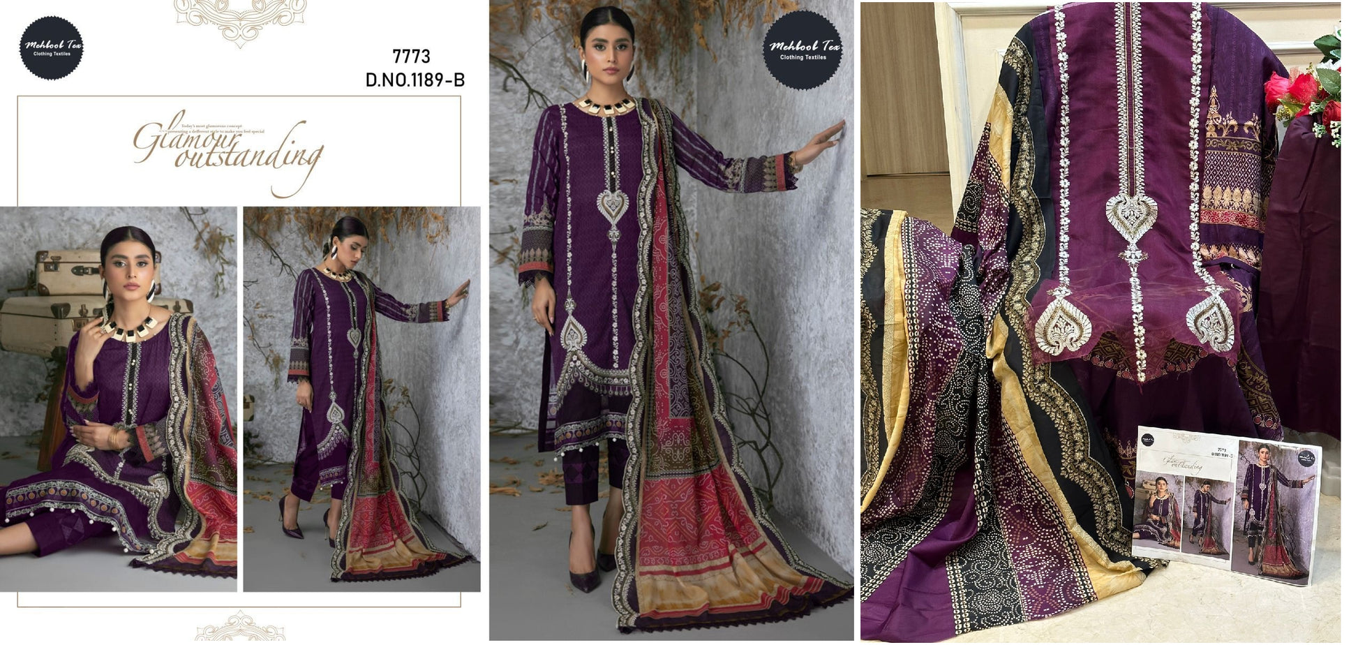 1189-B Mehboob Tex Pakistani Salwar Suits