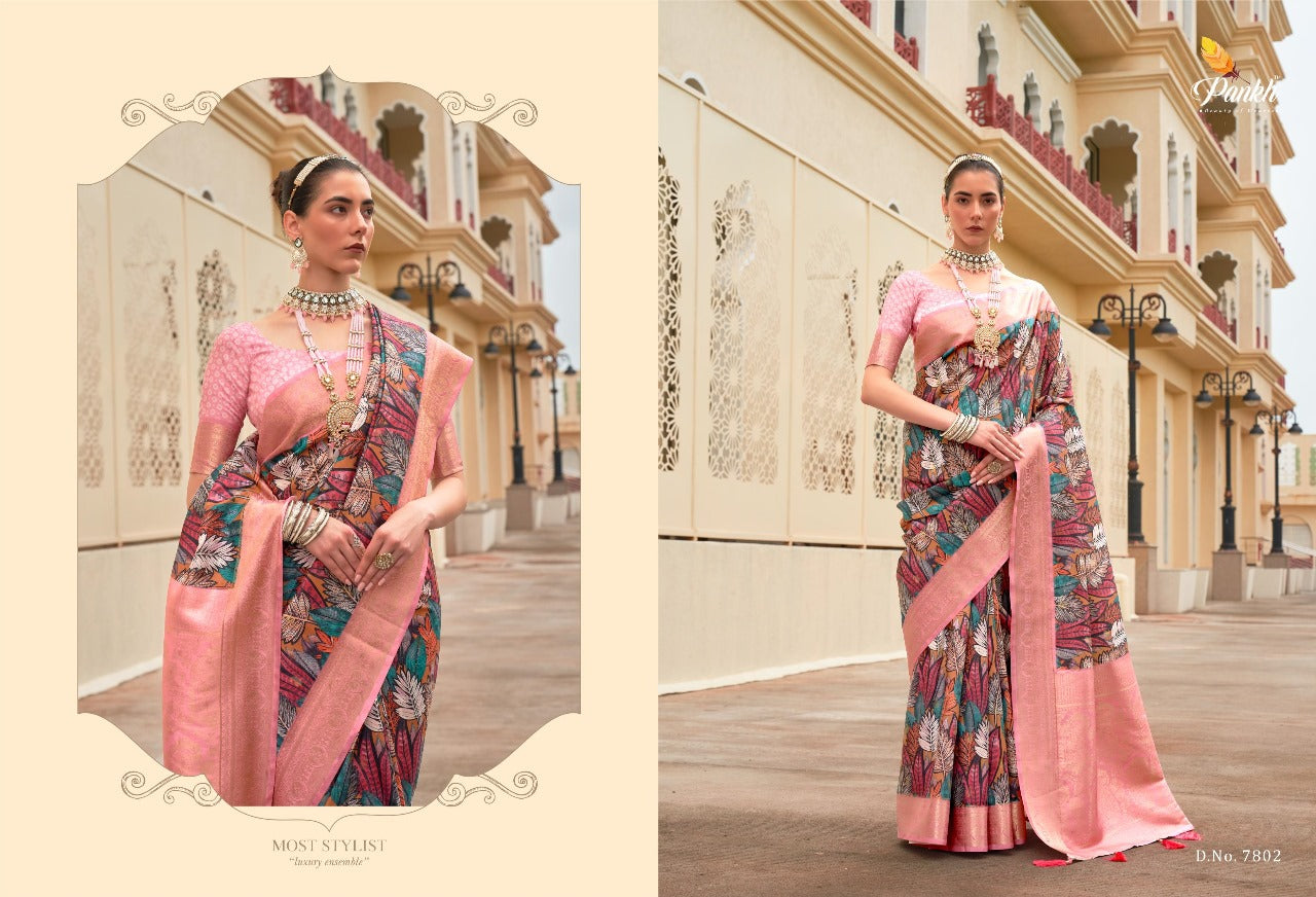 7802 Mohini Pankh Sarees