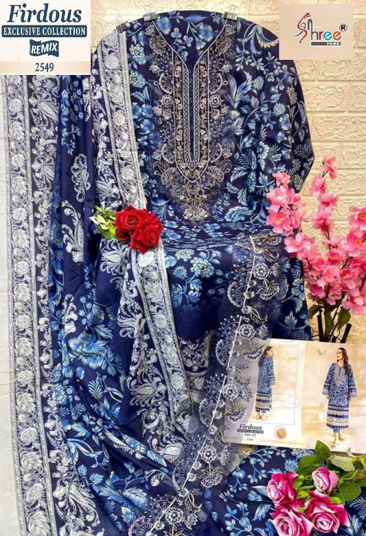 2549 Firdous Exclusive Collection Remix Shree Fabs Embroidery Pakistani Patch Suits