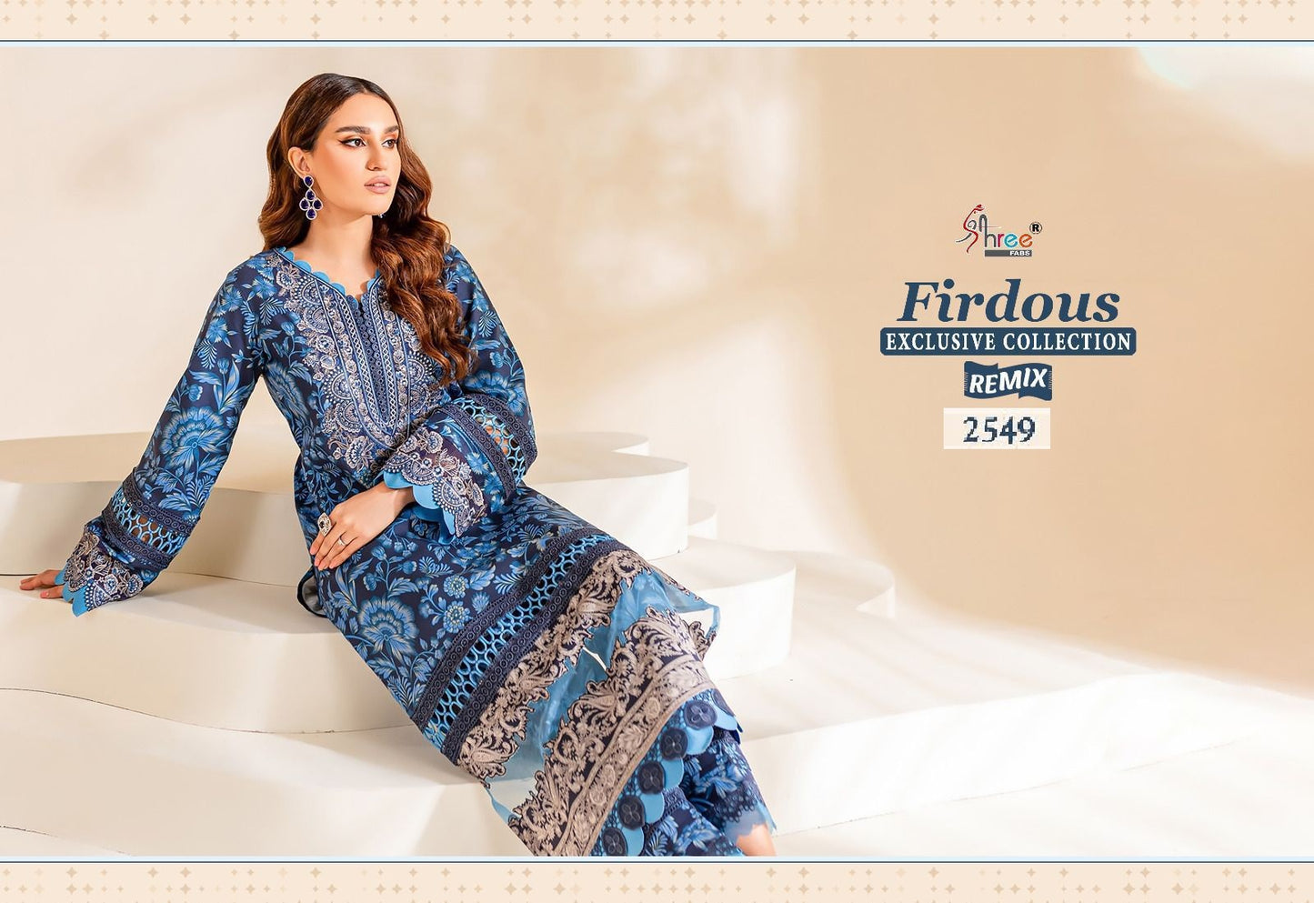2549 Firdous Exclusive Collection Remix Shree Fabs Embroidery Pakistani Patch Suits