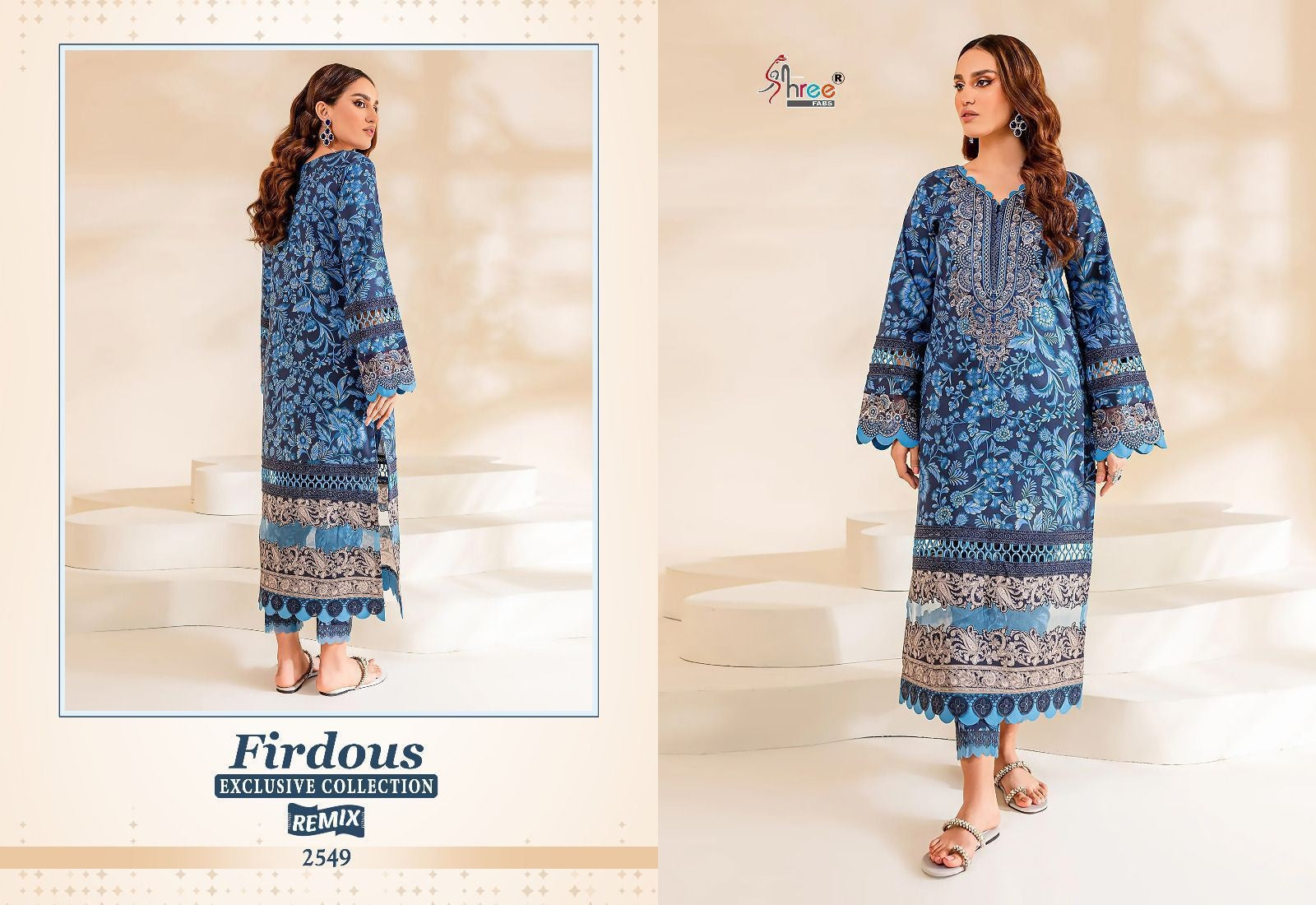 2549 Firdous Exclusive Collection Remix Shree Fabs Embroidery Pakistani Patch Suits