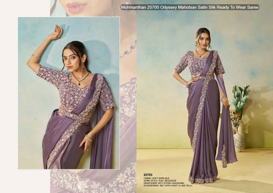 25703 Mohmanthan 25700 Odyssey Mahotsav Satin Silk Ready To Wear Saree