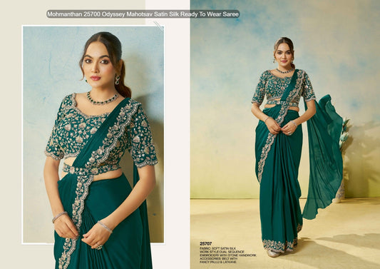 25707 Mohmanthan 25700 Odyssey Mahotsav Satin Silk Ready To Wear Saree