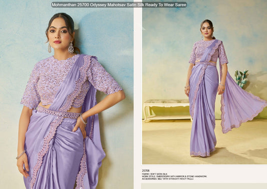 25708 Mohmanthan 25700 Odyssey Mahotsav Satin Silk Ready To Wear Saree