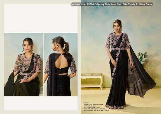 25710 Mohmanthan 25700 Odyssey Mahotsav Satin Silk Ready To Wear Saree